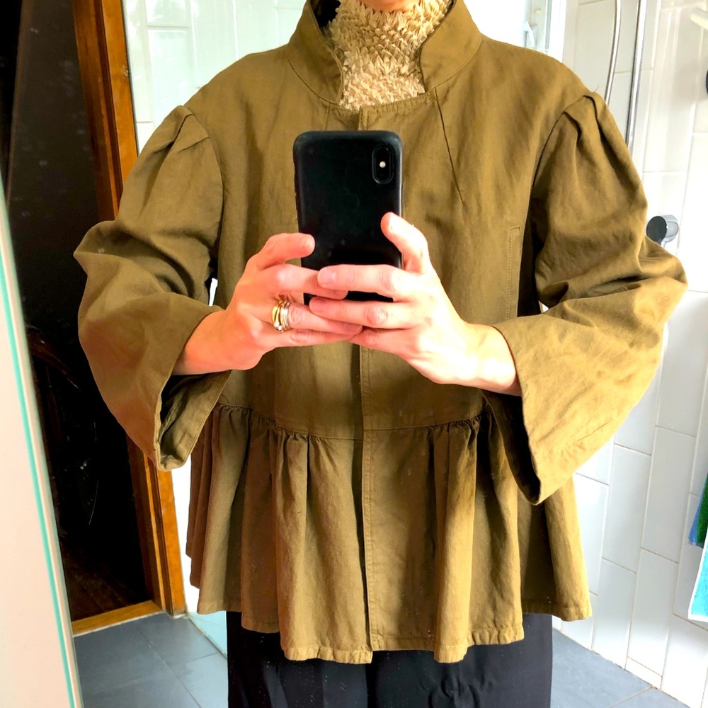 Dries Van Noten Oversized Cropped Peplum Jacket